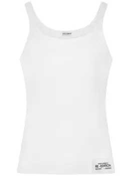 Dolce & Gabbana топ в мелкий рубчик, белый