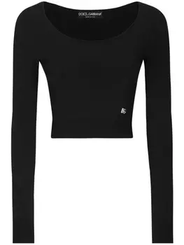 Dolce & Gabbana топ в рубчик, черный