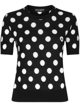 Dolce & Gabbana топ вязки интарсия в горох, черный