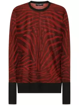 Dolce & Gabbana трикотажный топ с принтом, красный