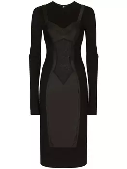 Dolce & Gabbana trompe l'oeil-detailed sheath dress, черный