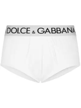 Dolce & Gabbana трусы-брифы Brando с логотипом, белый