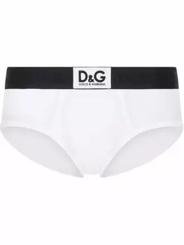 Dolce & Gabbana трусы-брифы Brando с нашивкой-логотипом, белый