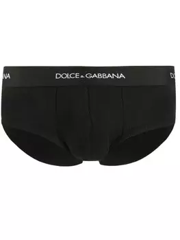 Dolce & Gabbana трусы-брифы из джерси с логотипом, черный