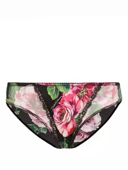 Dolce & Gabbana трусы-брифы с цветочным принтом, черный