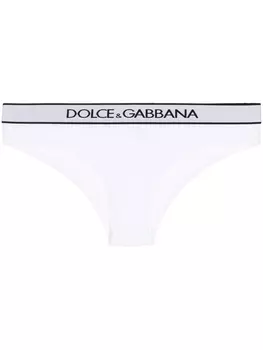 Dolce & Gabbana трусы-брифы с логотипом, белый