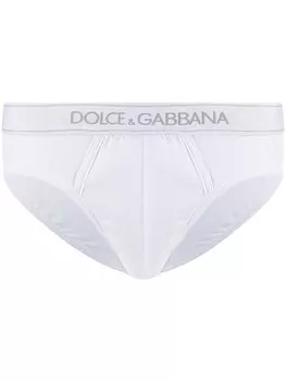 Dolce & Gabbana трусы-брифы с логотипом, белый