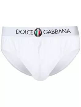 Dolce & Gabbana трусы-брифы с логотипом, белый