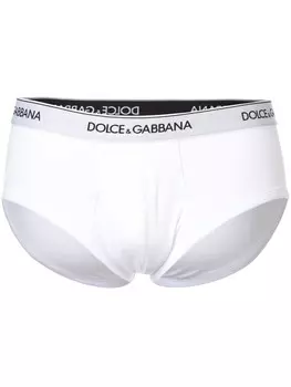 Dolce & Gabbana трусы-брифы с логотипом, белый