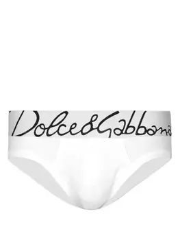 Dolce & Gabbana трусы-брифы с логотипом, белый