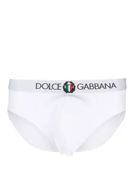 Dolce & Gabbana трусы-брифы с логотипом, белый