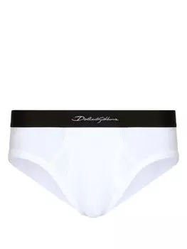 Dolce & Gabbana трусы-брифы с логотипом, белый