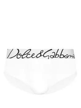 Dolce & Gabbana трусы-брифы с логотипом, белый