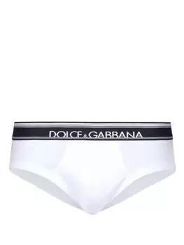 Dolce & Gabbana трусы-брифы с логотипом, белый