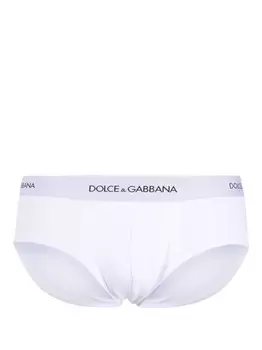 Dolce & Gabbana трусы-брифы с логотипом, белый