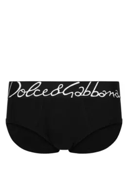 Dolce & Gabbana трусы-брифы с логотипом, черный