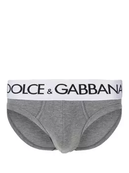 Dolce & Gabbana трусы-брифы с логотипом, серый