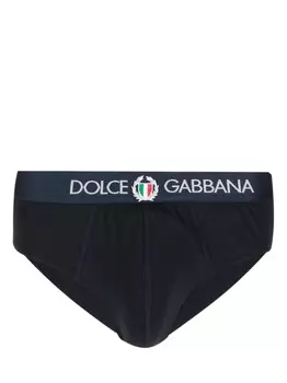 Dolce & Gabbana трусы-брифы с логотипом, синий