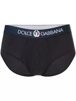 Dolce & Gabbana трусы-брифы с логотипом, синий