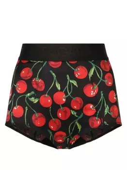 Dolce & Gabbana трусы-брифы с завышенной талией и принтом, черный