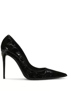 Dolce & Gabbana туфли-лодочки Dcollet 105 с тиснением под крокодила, черный