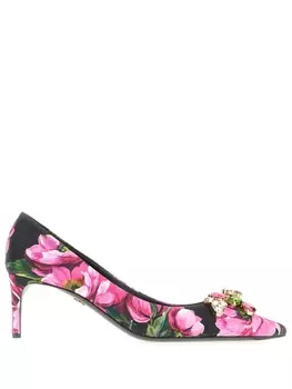 Dolce & Gabbana туфли с цветочным принтом, розовый