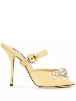 Dolce & Gabbana туфли с кристаллами и эффектом металлик, желтый