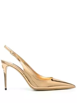 Dolce & Gabbana туфли с заостренным носком, золотистый