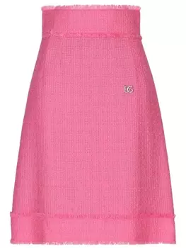 Dolce & Gabbana твидовая юбка миди, розовый