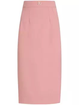 Dolce & Gabbana твидовая юбка миди, розовый