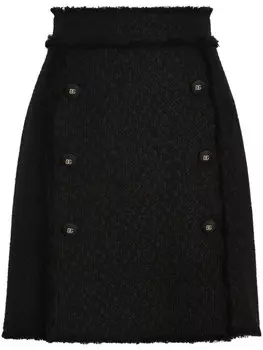 Dolce & Gabbana твидовая юбка мини, черный