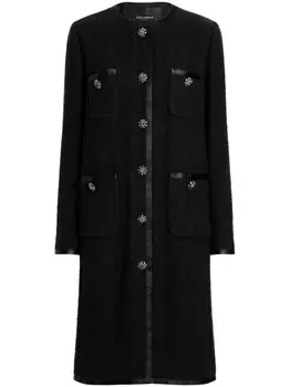 Dolce & Gabbana твидовое пальто, черный