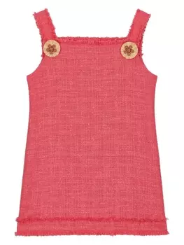 Dolce & Gabbana твидовое платье A-силуэта, розовый