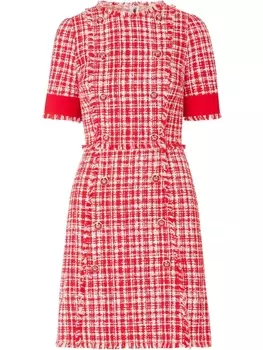 Dolce & Gabbana твидовое платье миди, красный