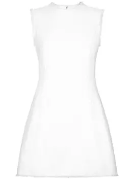 Dolce & Gabbana твидовое платье мини без рукавов, белый