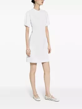 Dolce & Gabbana твидовое платье мини с короткими рукавами, белый