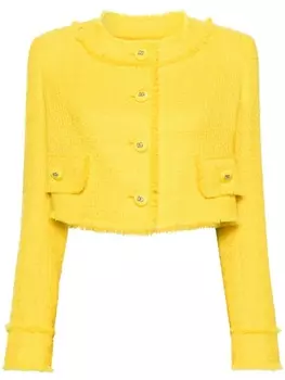 Dolce & Gabbana твидовый жакет с круглым вырезом, желтый