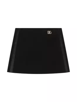 Dolce & Gabbana юбка А-силуэта с логотипом, черный