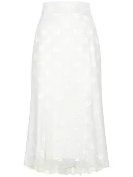 Dolce & Gabbana юбка годе с логотипом DG, белый
