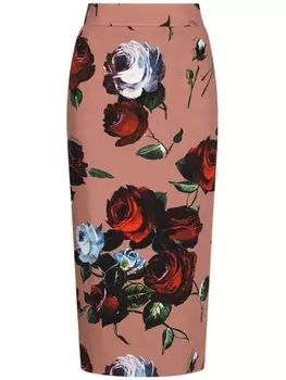 Dolce & Gabbana юбка-карандаш с принтом, розовый