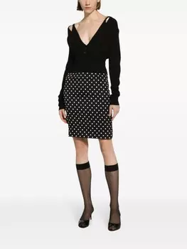 Dolce & Gabbana юбка-карандаш в горох, черный