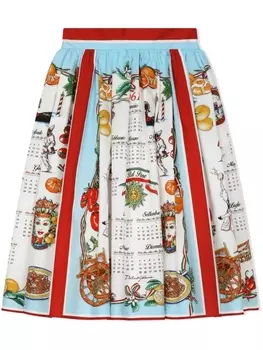 Dolce & Gabbana юбка Long с принтом, белый