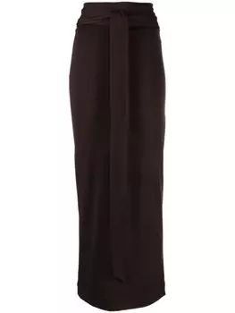 Dolce & Gabbana юбка макси из смесовой вирджинской шерсти, коричневый