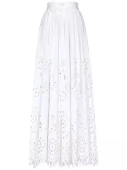 Dolce & Gabbana юбка макси с фестонами, белый