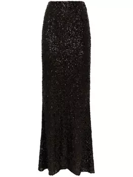 Dolce & Gabbana юбка макси с пайетками, черный