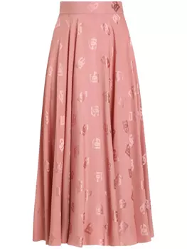 Dolce & Gabbana юбка миди с монограммой, розовый