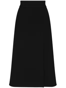 Dolce & Gabbana юбка миди с разрезом, черный