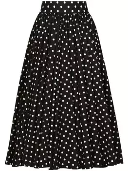 Dolce & Gabbana юбка миди в горох, черный
