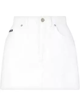 Dolce & Gabbana юбка мини А-силуэта с завышенной талией, белый