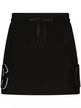 Dolce & Gabbana юбка мини из джерси с нашивкой-логотипом, черный